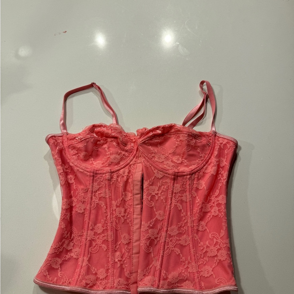 Pink Lace Corset Top